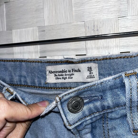 Abercrombie & Fitch Womens The Ankle Straight Ultra High Rise Jeans Size 26 2R - Picture 6 of 9